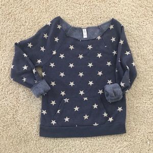 Star Spangled Off Shoulder Sweatshirt